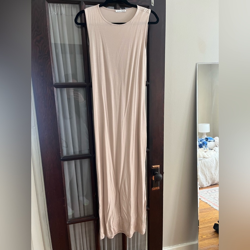 Beige coverup dress from reformation